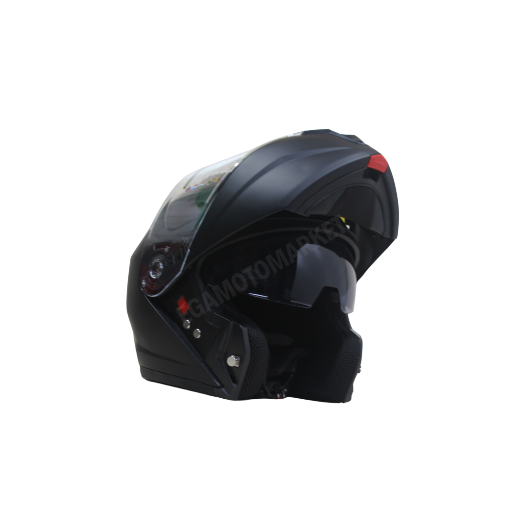 Mts Helmet M-966 Mat Black Çene Açılır Kask – Güneş Vizörlü, Ce
