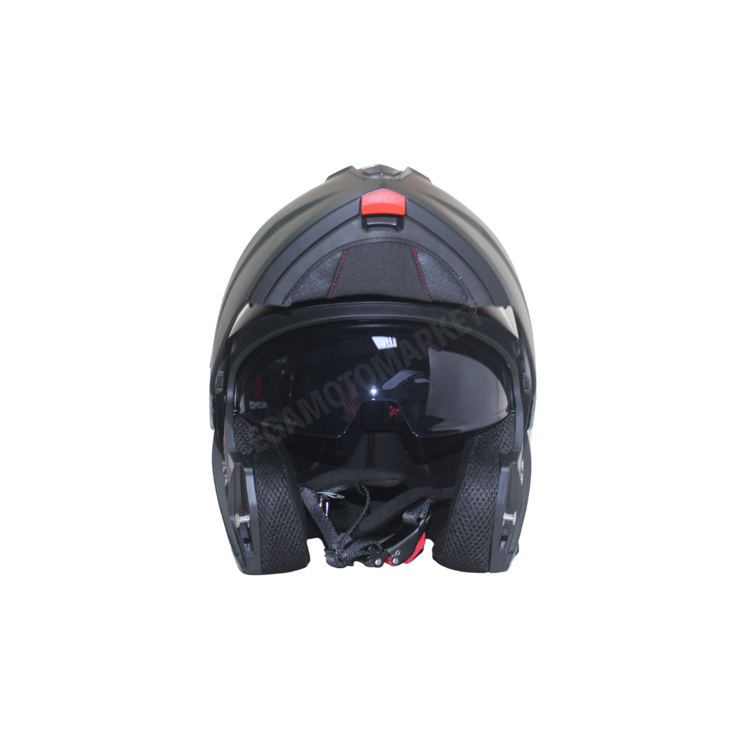 Mts Helmet M-966 Mat Black Çene Açılır Kask – Güneş Vizörlü, Ce