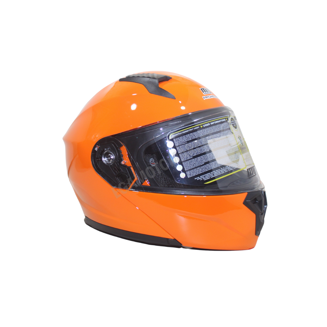 Mt Helmet M-966 Orange Çene Açılır Kask – Güneş Vizörlü, Ce