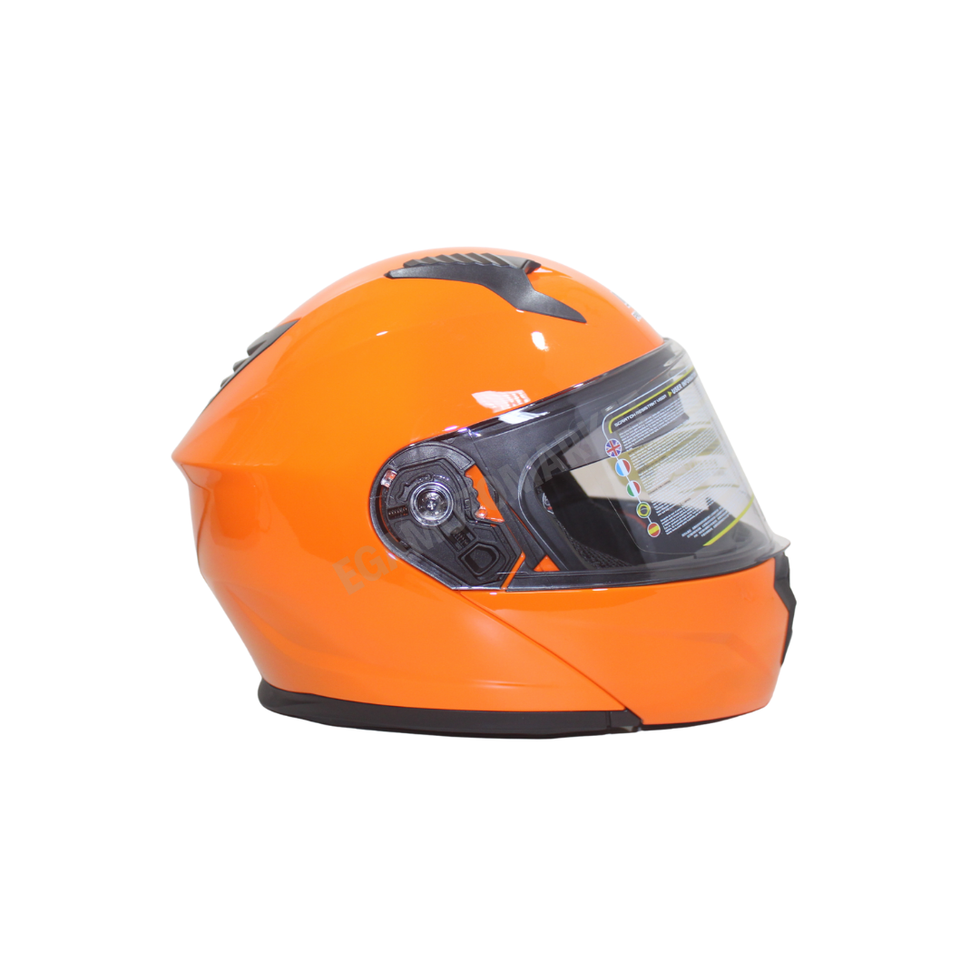 Mt Helmet M-966 Orange Çene Açılır Kask – Güneş Vizörlü, Ce