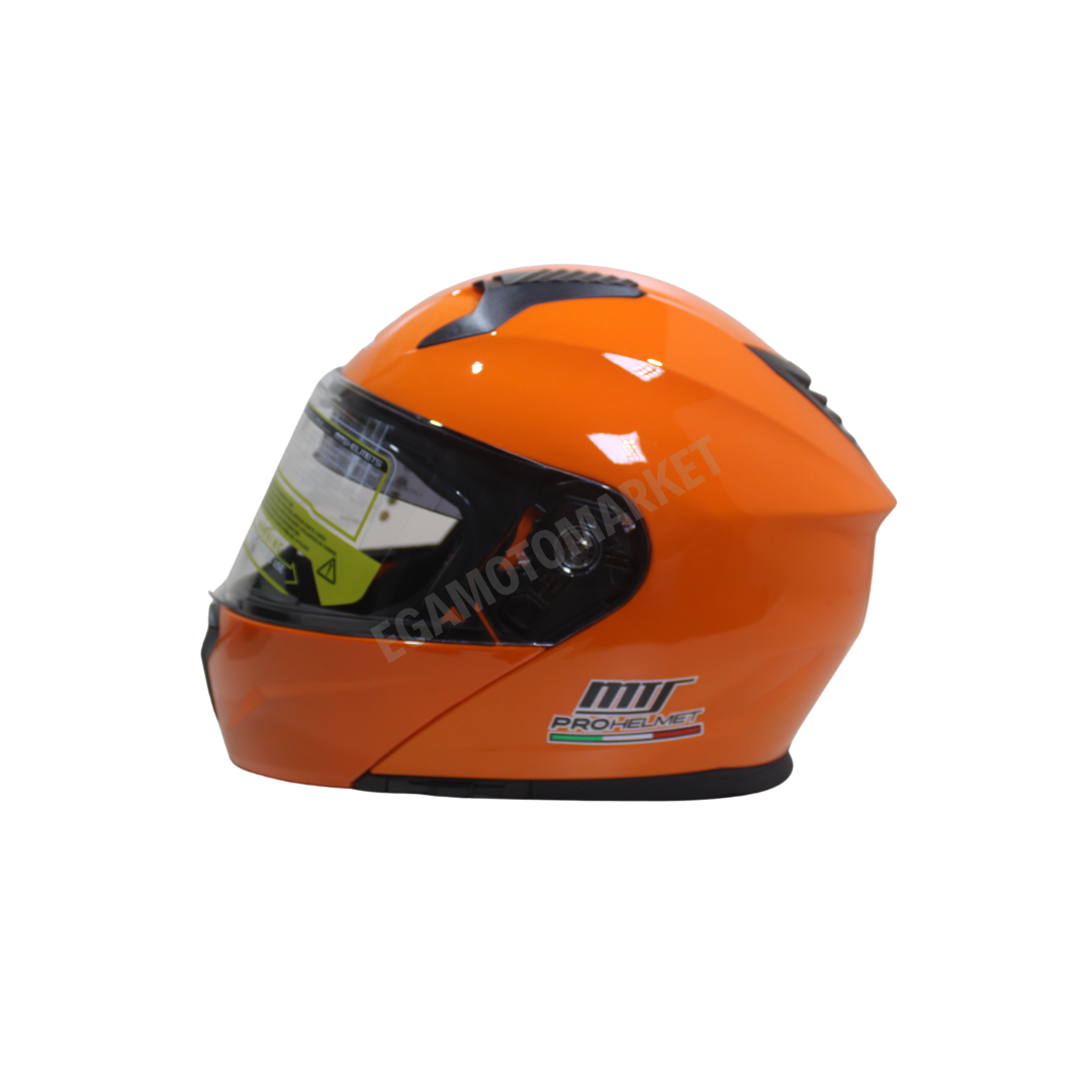 Mt Helmet M-966 Orange Çene Açılır Kask – Güneş Vizörlü, Ce