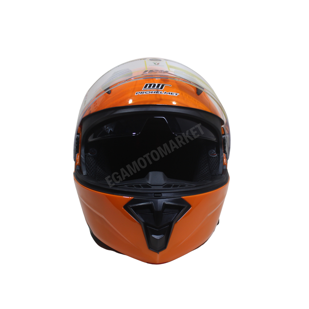Mt Helmet M-966 Orange Çene Açılır Kask – Güneş Vizörlü, Ce