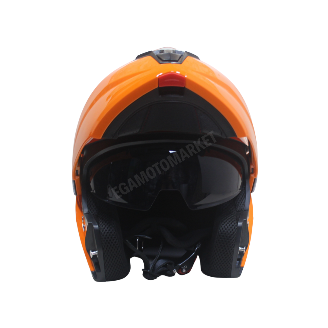 Mt Helmet M-966 Orange Çene Açılır Kask – Güneş Vizörlü, Ce