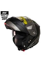 Mt Helmet M-966 V2 Wx20 Grey Çene Açılır Kask – Güneş Vizörlü, Ce