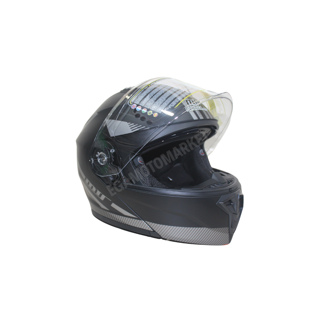 Mts Helmet M-966 V2 Wx20 Grey Çene Açılır Kask – Güneş Vizörlü, Ce