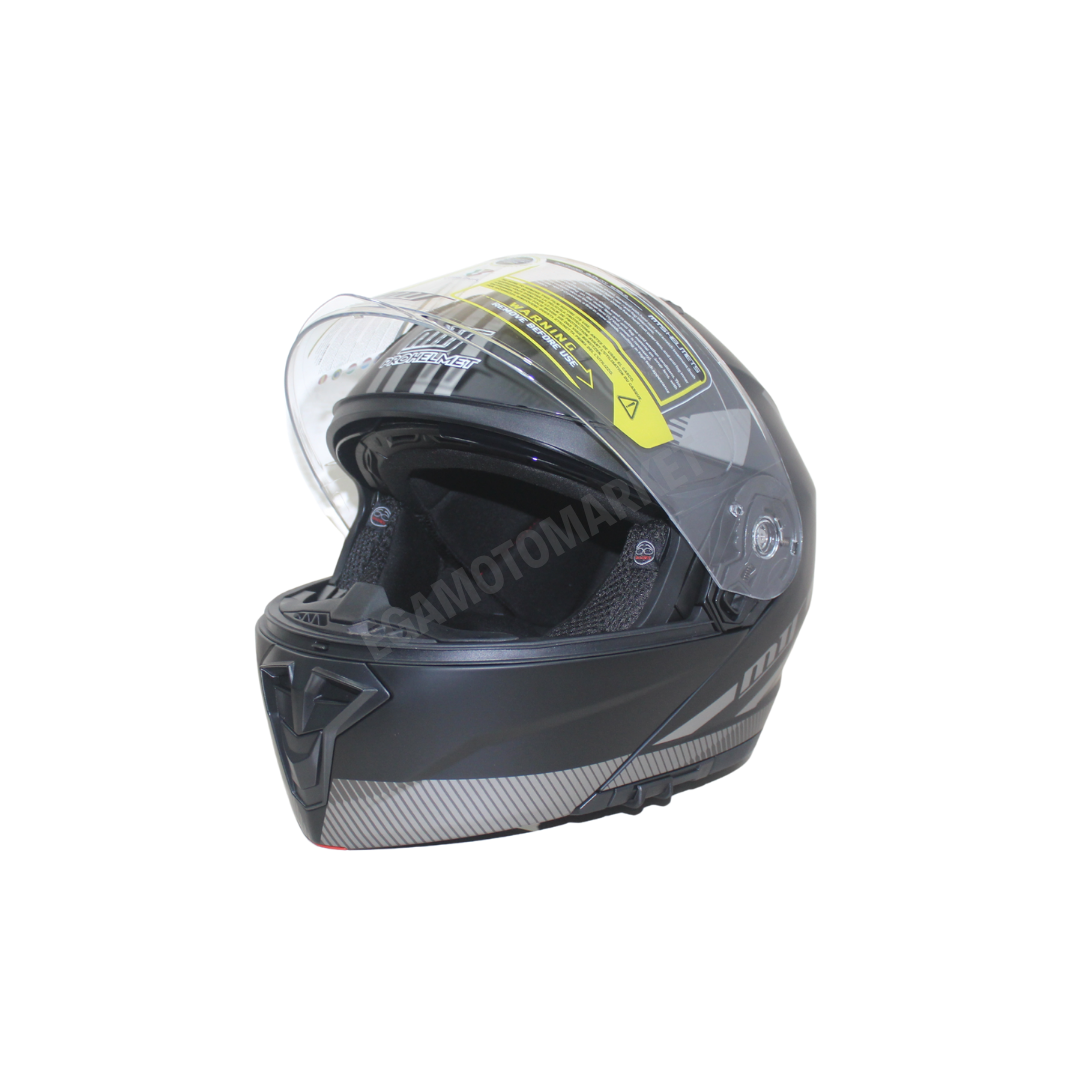 Mts Helmet M-966 V2 Wx20 Grey Çene Açılır Kask – Güneş Vizörlü, Ce