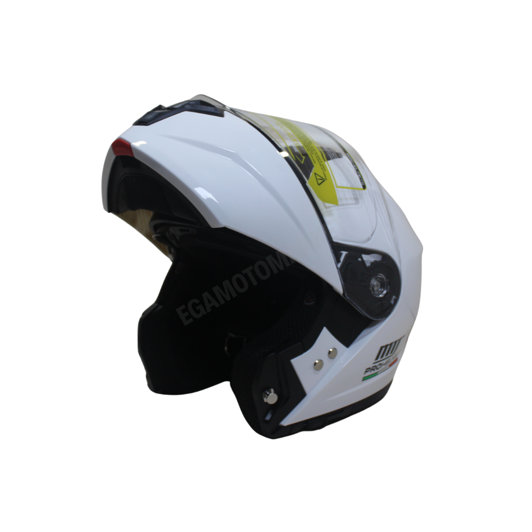 Mts Helmet M-966 White Çene Açılır Kask – Güneş Vizörlü, Ce