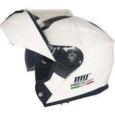 Mt Helmet M-966 White Çene Açılır Kask – Güneş Vizörlü, Ce