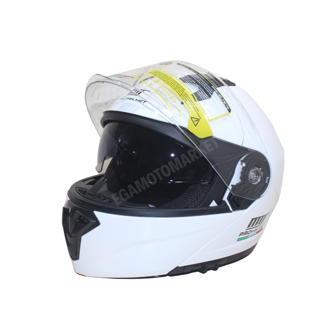 Mts Helmet M-966 White Çene Açılır Kask – Güneş Vizörlü, Ce