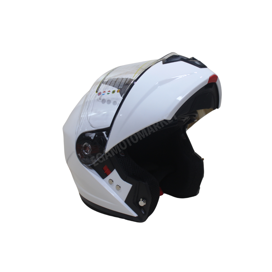 Mts Helmet M-966 White Çene Açılır Kask – Güneş Vizörlü, Ce