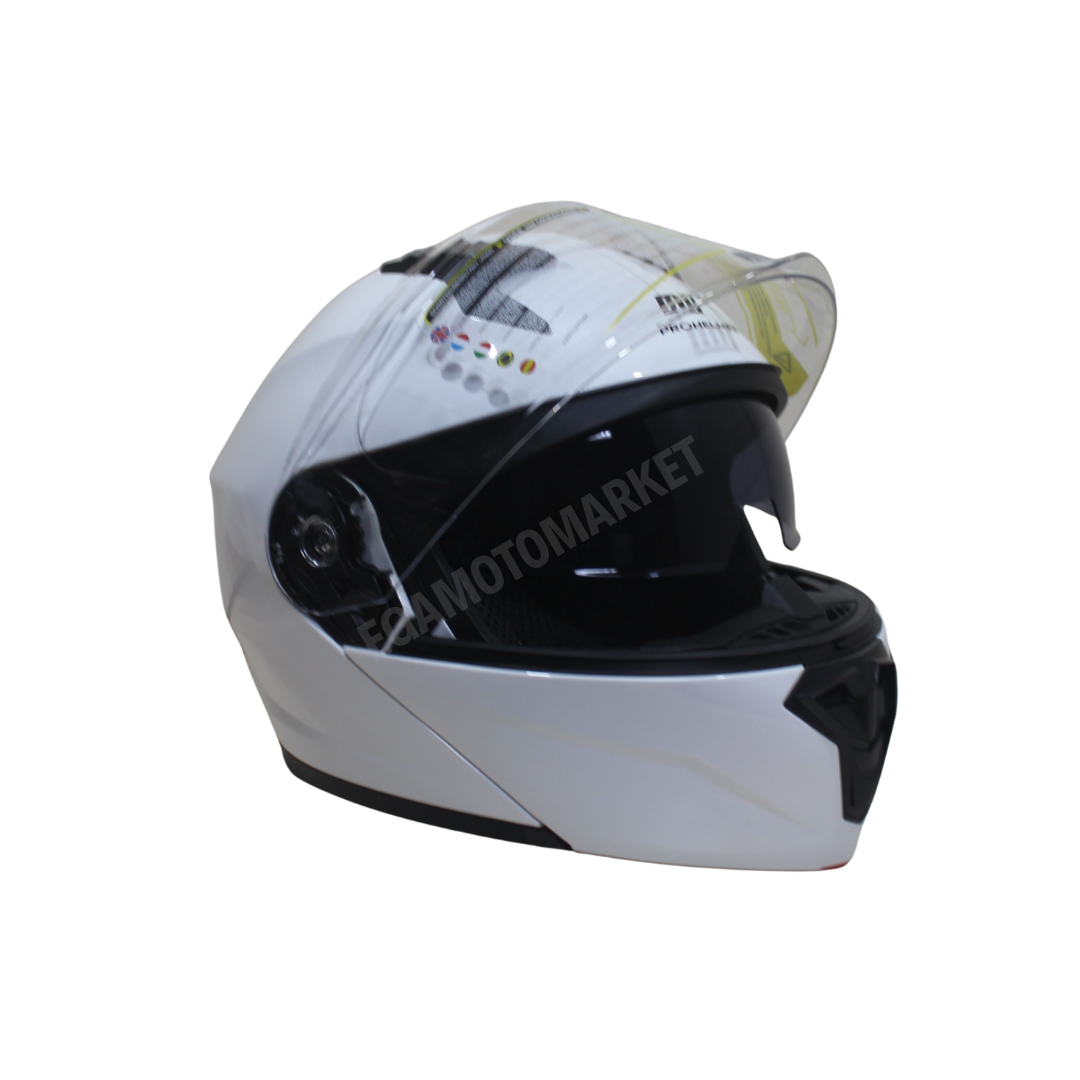 Mts Helmet M-966 White Çene Açılır Kask – Güneş Vizörlü, Ce