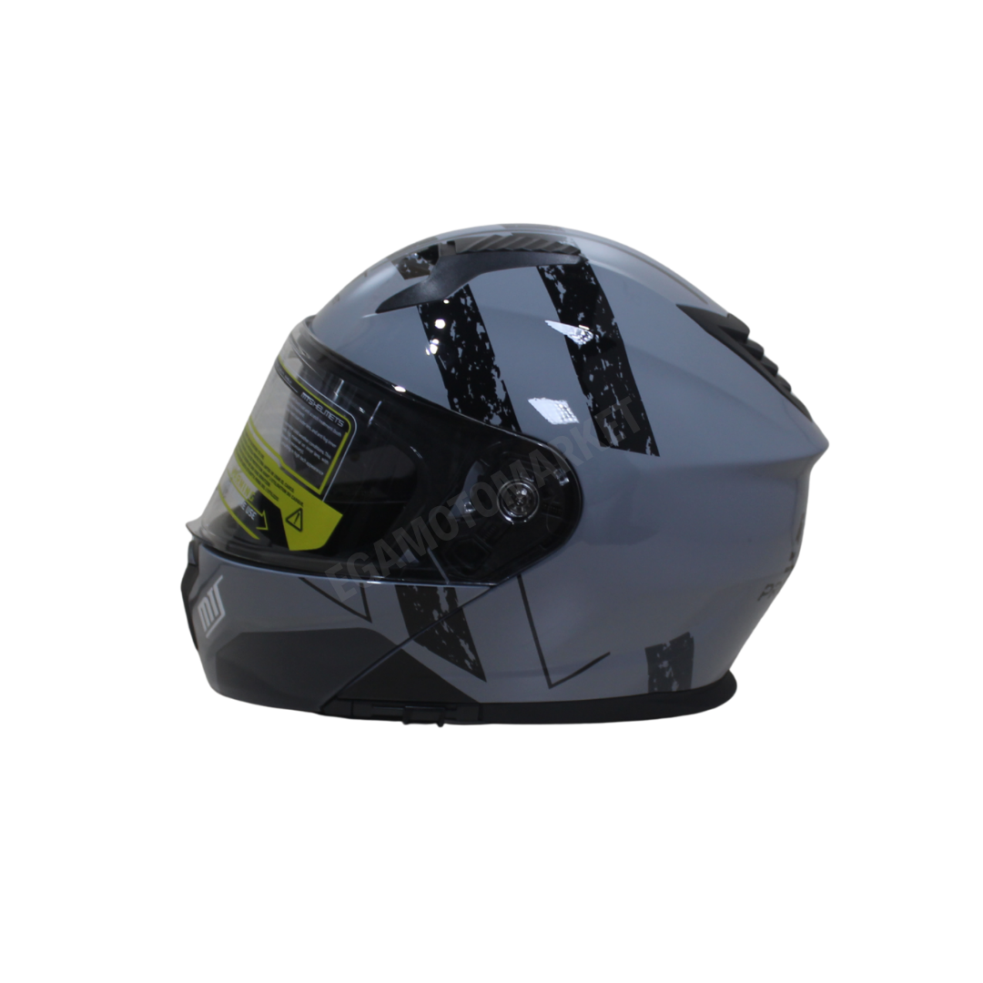 Mt Pro Helmet Nardo Gray M-966 Wx10 Çene Açılır Kask – Güneş Vizörlü, Ce