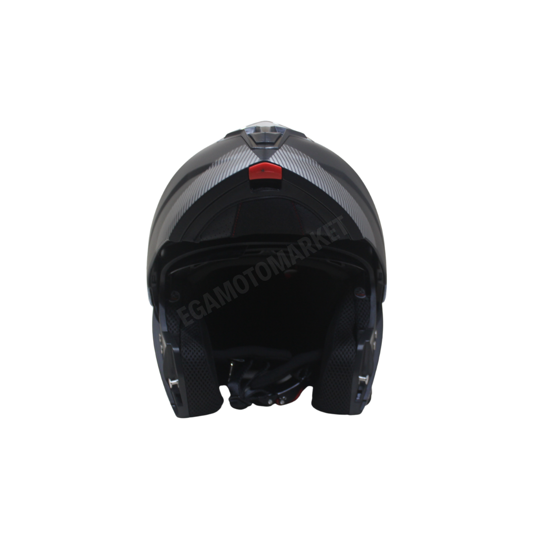 Mt Helmet M-966 Wx20 Red Çene Açılır Kask – Siyah Kırmızı Güneş Vizörlü, Ce