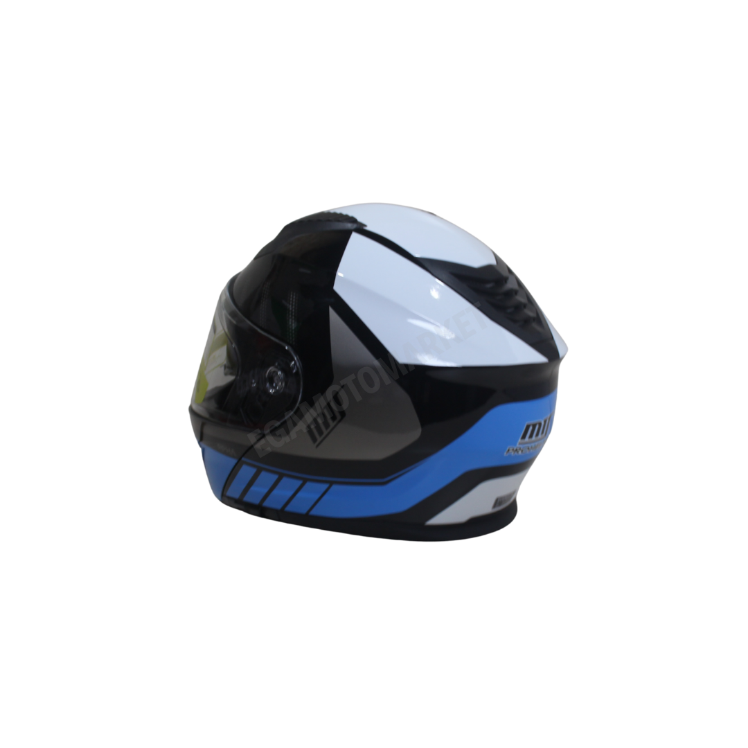 Mt Helmet M-966 Wx91 Çene Açılır Kask Black Blue – Siyah Mavi Güneş Vizörlü, Ce , Abs