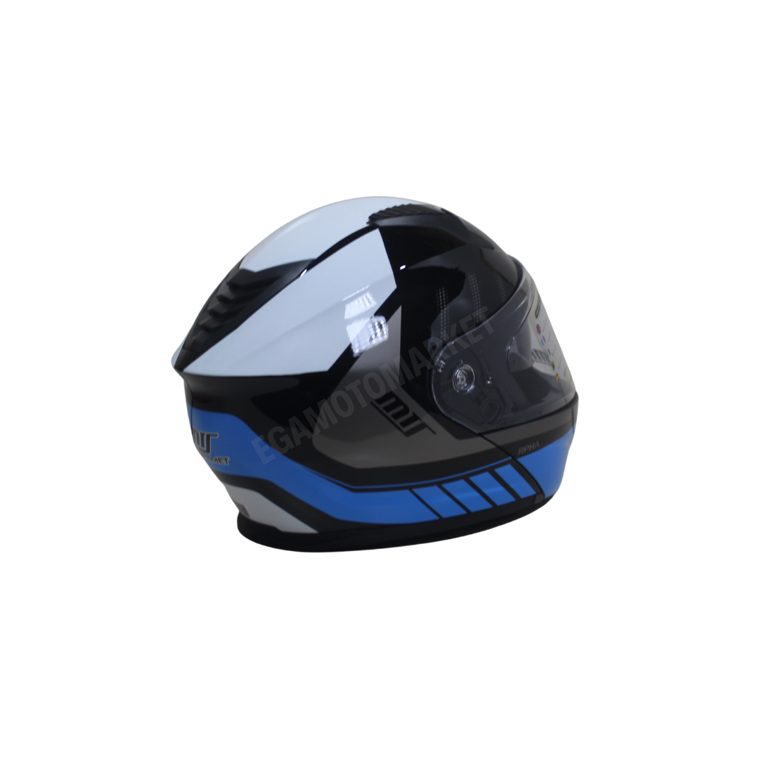 Mt Helmet M-966 Wx91 Çene Açılır Kask Black Blue – Siyah Mavi Güneş Vizörlü, Ce , Abs