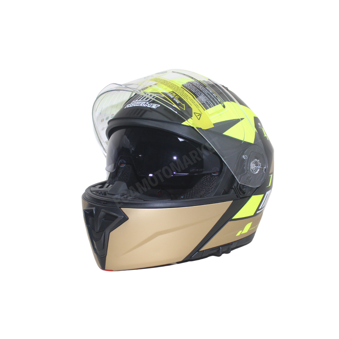 Mt Helmet M-966 Wx92 Çene Açılır Kask – Güneş Vizörlü, Ce, Abs