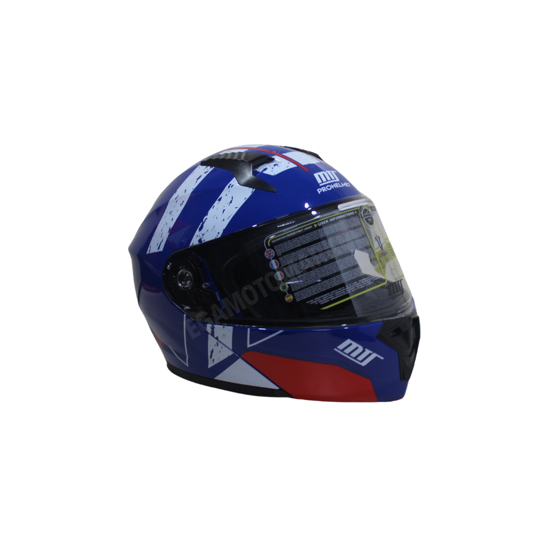 Mts Prohelmet M-966-sy76 Çene Açılır Kask – Mavi, Güneş Vizörlü, Ce