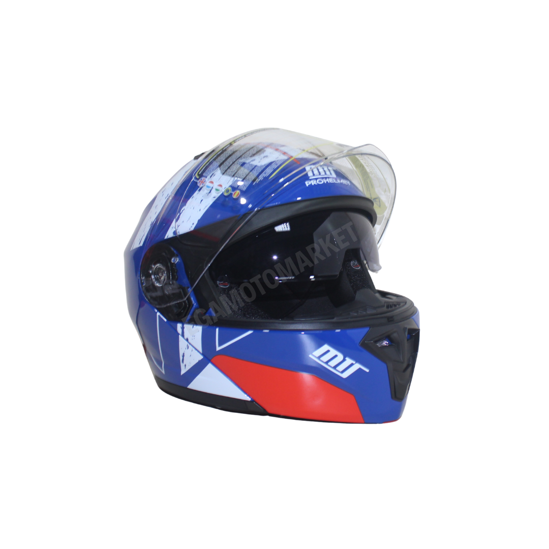 Mts Prohelmet M-966-sy76 Çene Açılır Kask – Mavi, Güneş Vizörlü, Ce