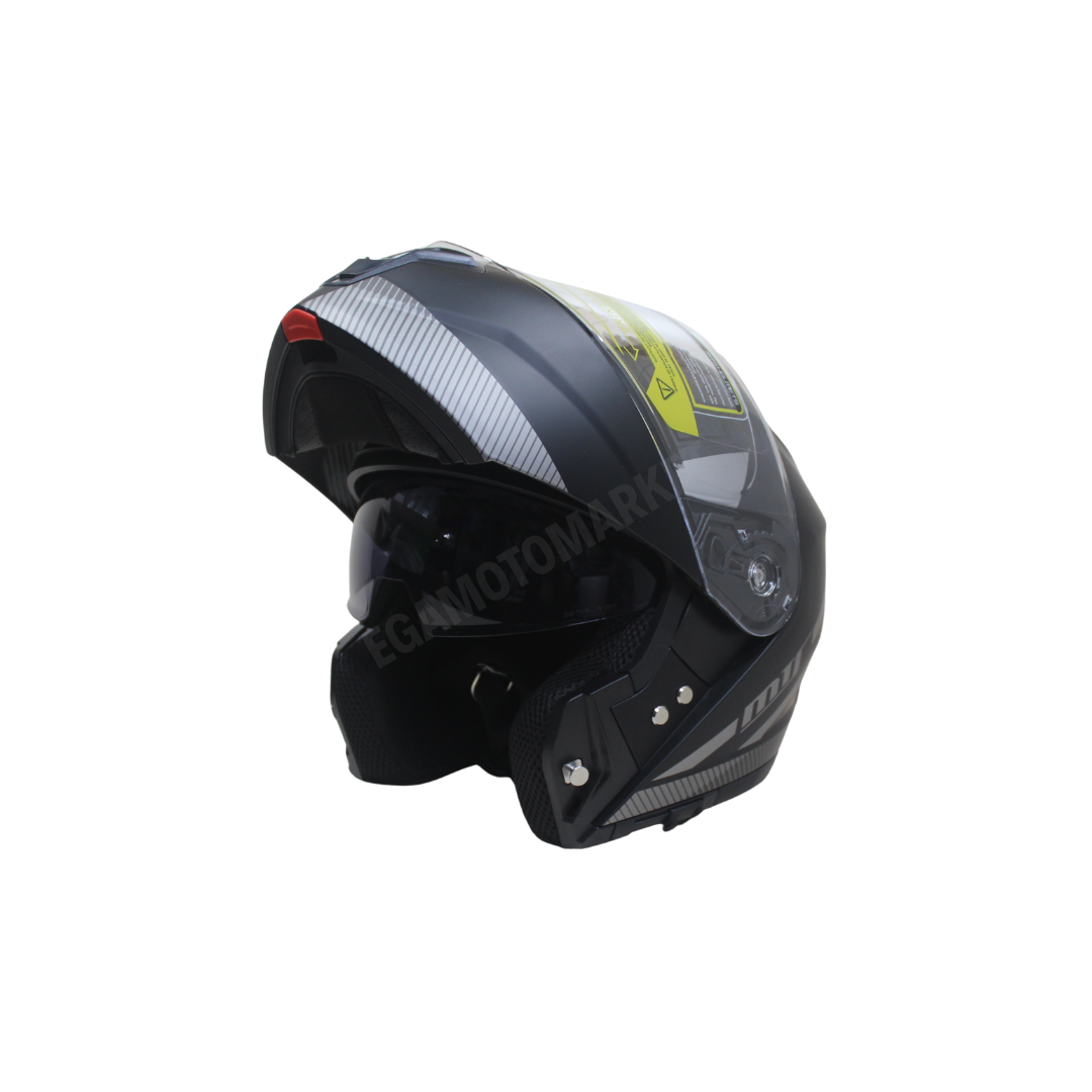 Mts Helmet M-966 V2 Wx20 Grey Çene Açılır Kask – Güneş Vizörlü, Ce
