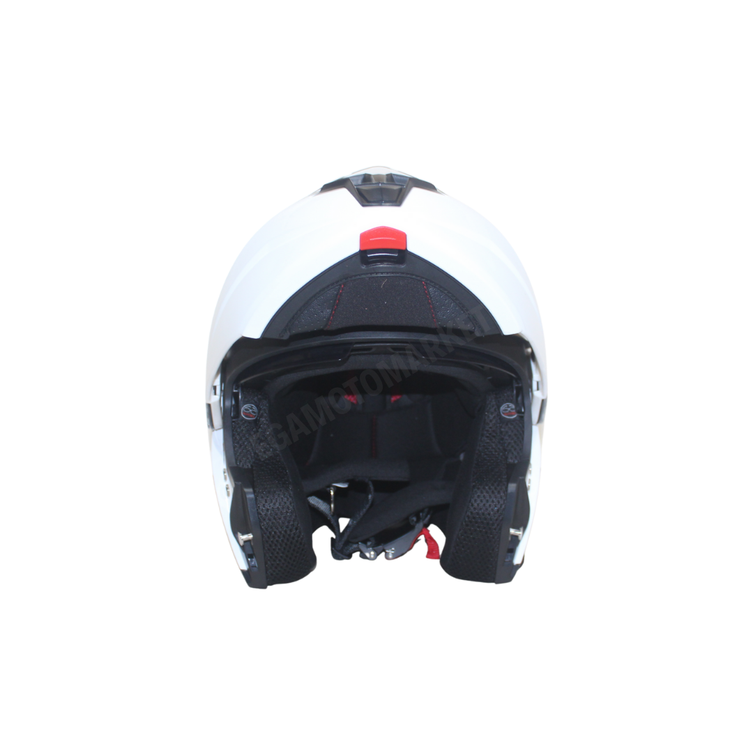 Mts Helmet M-966 White Çene Açılır Kask – Güneş Vizörlü, Ce