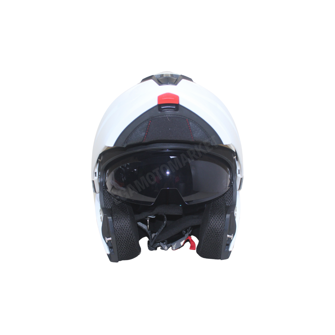 Mts Helmet M-966 White Çene Açılır Kask – Güneş Vizörlü, Ce