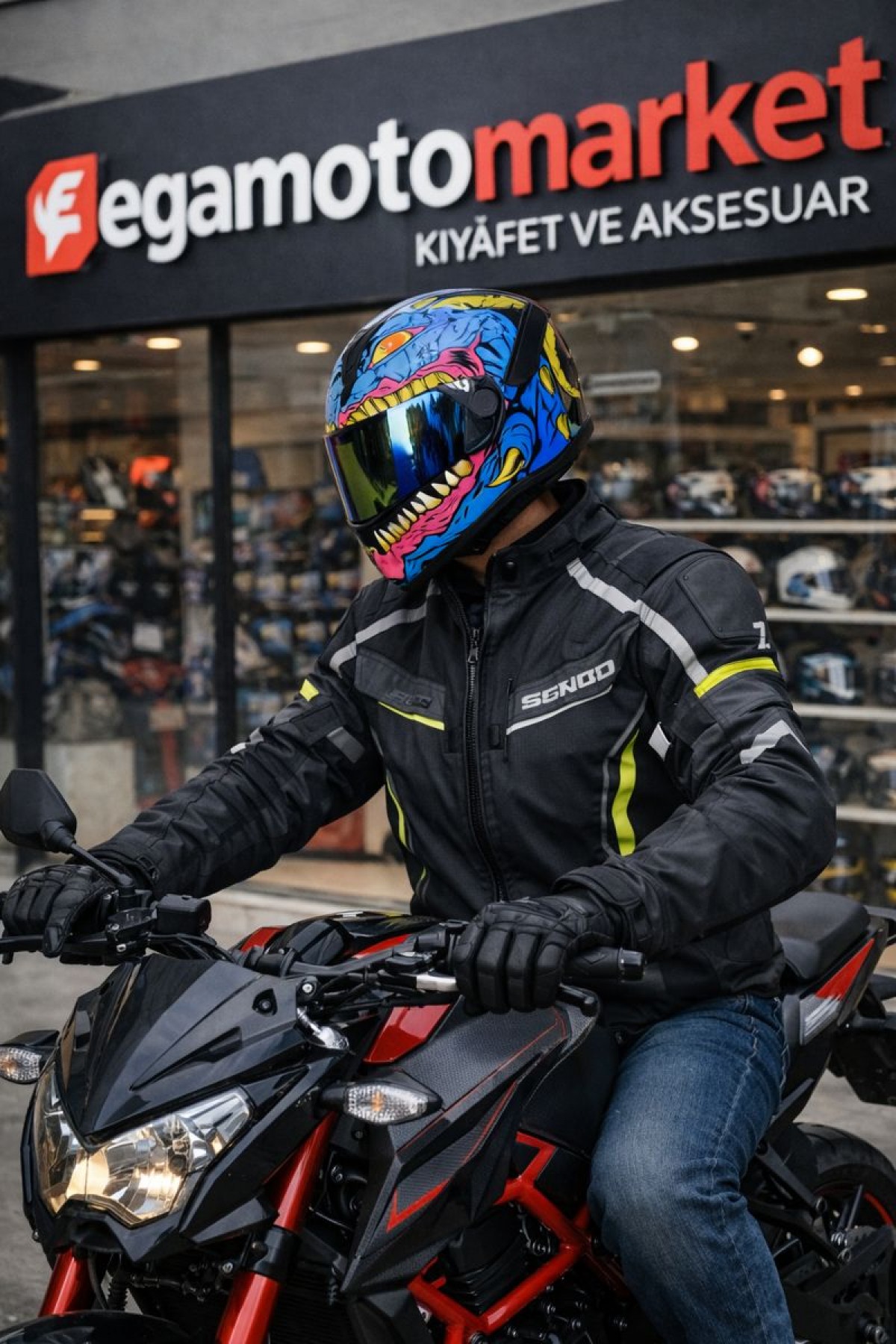 Mts M-910 Kraken Full Face Kask – Fiber Kabuk, Güneş Vizörlü, Dot-ce