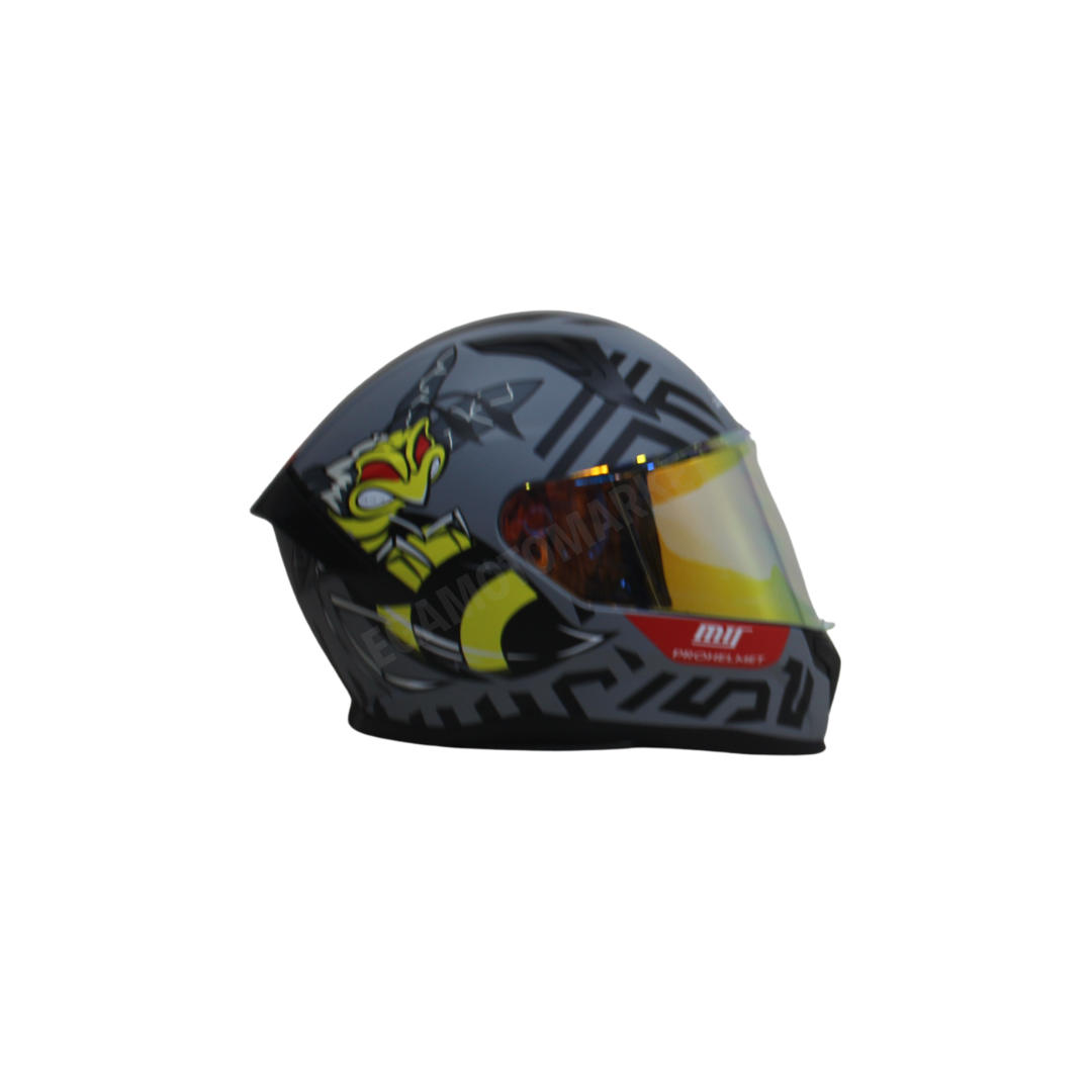 Mts M-910 Mat Grayy Full Face Kask – Fiber Kabuk, Güneş Vizörlü, Dot-ce
