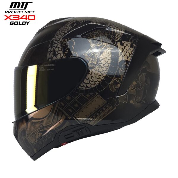 Mts X340 (iridyum Gold) Thunder Motosiklet Kaskı Spoiler Mod Güneş Vizörlü Full Face Kask