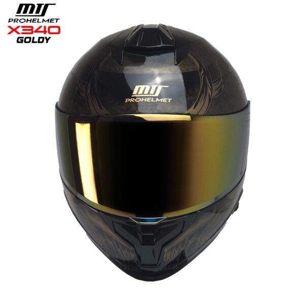 Mts X340 (iridyum Gold) Thunder Motosiklet Kaskı Spoiler Mod Güneş Vizörlü Full Face Kask