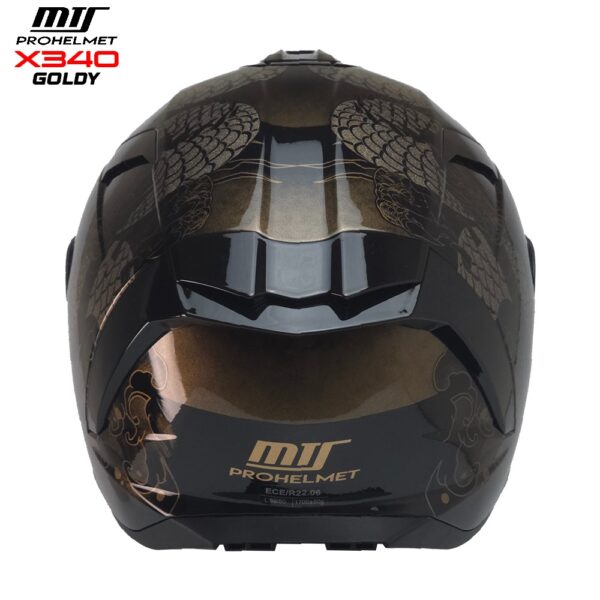 Mts X340 (iridyum Gold) Thunder Motosiklet Kaskı Spoiler Mod Güneş Vizörlü Full Face Kask
