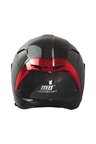 Mts X340 (red Carbon) Thunder Motosiklet Kaskı Spoiler (kırmızı Camlı+güneş Vizörlü) Full Face Kask
