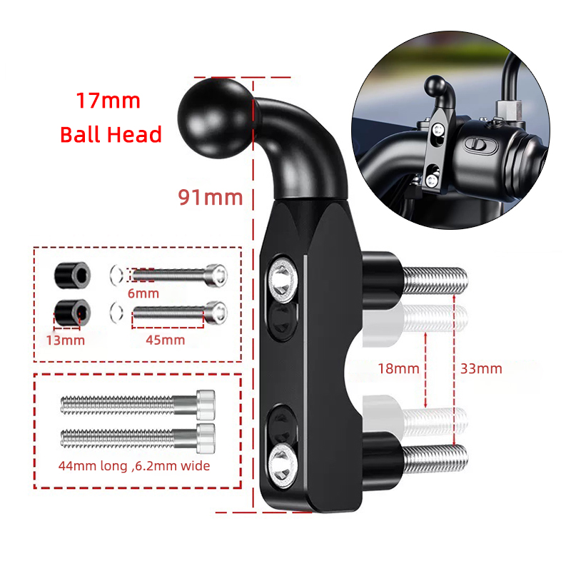 (nukrotech) 17mm Toplu Fren Ve Debriyaj Noktası Telefon Tutucu Bağlantı Aparatı (nukrotech) 17mm Toplu Fren Ve Debriyaj Noktası Telefon Tutucu Bağlantı Aparatı