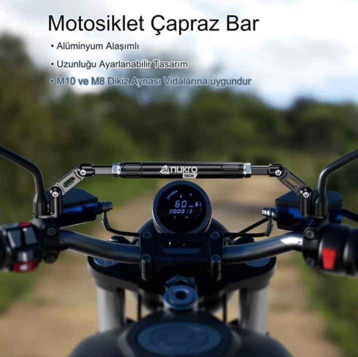 Nukrotech 2 Ayna Dibi Arası Gidon Bar Crossbar Çubuğu Ve Denge Çubuğu (hb6)