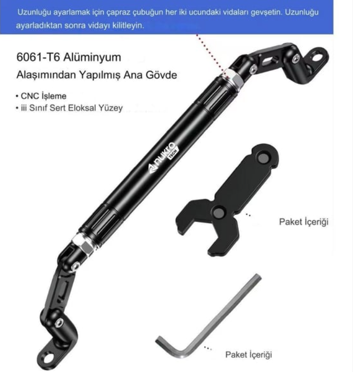 Nukrotech 2 Ayna Dibi Arası Gidon Bar Crossbar Çubuğu Ve Denge Çubuğu (hb6)
