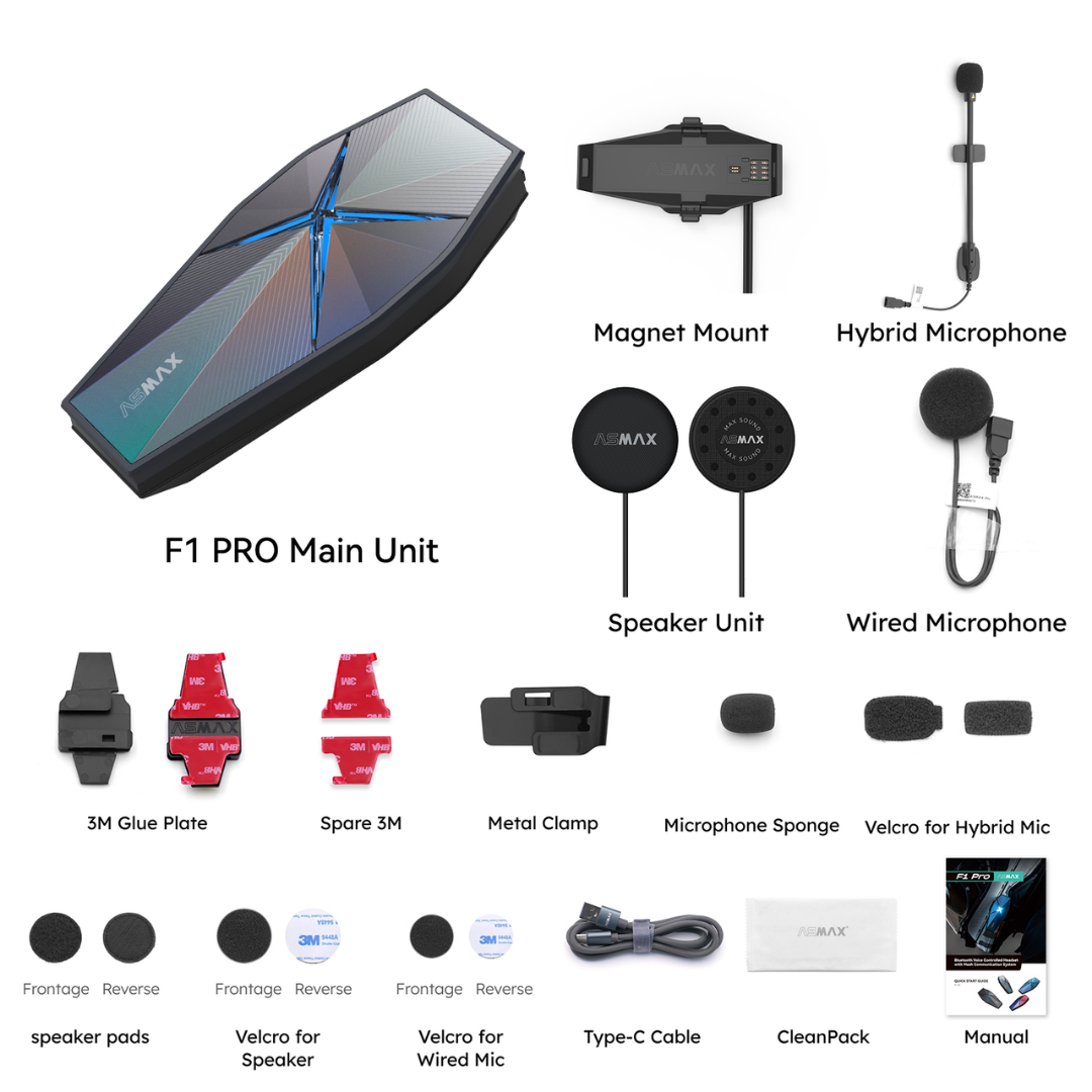 (nukrotech) Asmax F1 Pro – Mesh Ve Sesli Komut İnterkom (shiny Red)