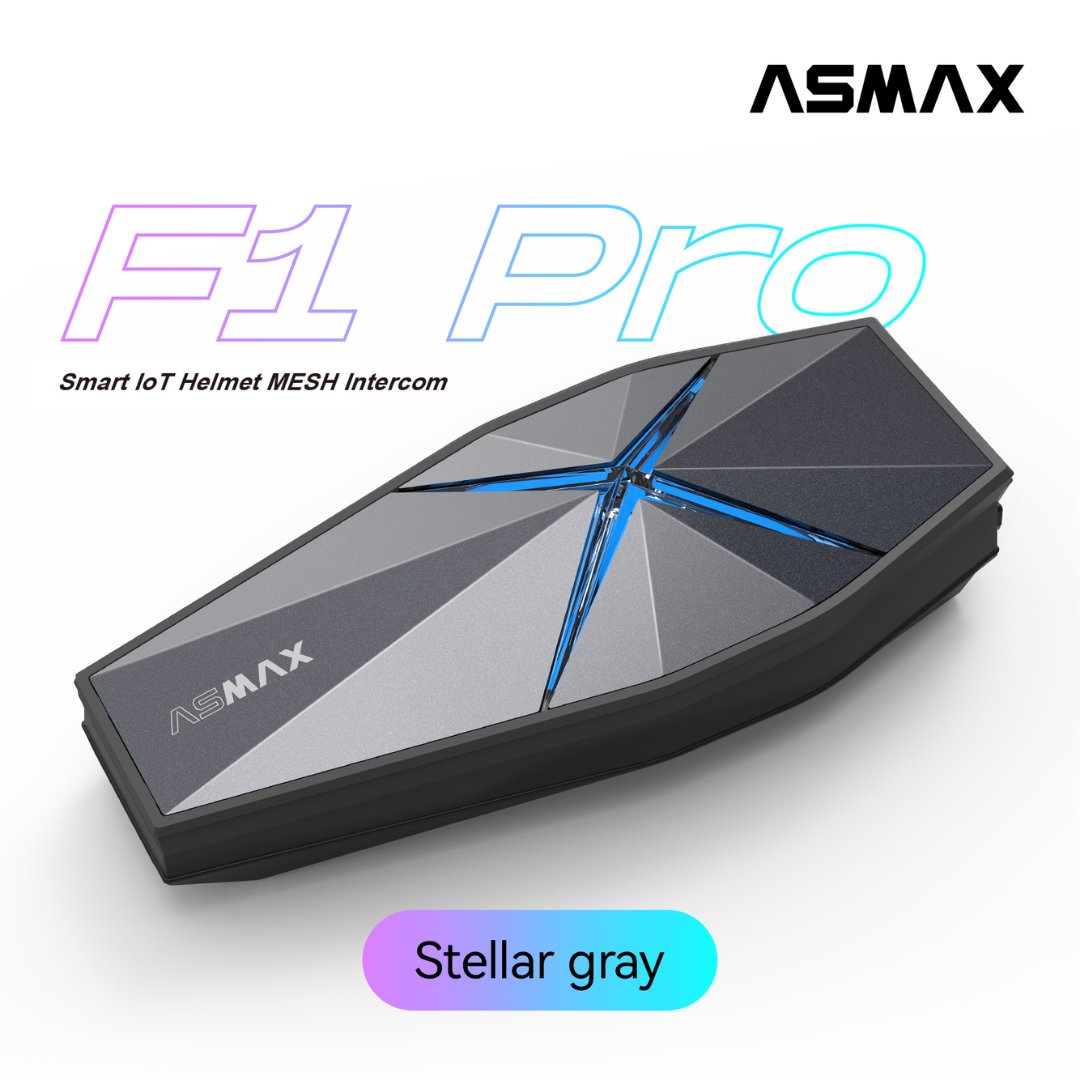(nukrotech) Asmax F1 Pro – Mesh Ve Sesli Komut İnterkom (stellar Grey)