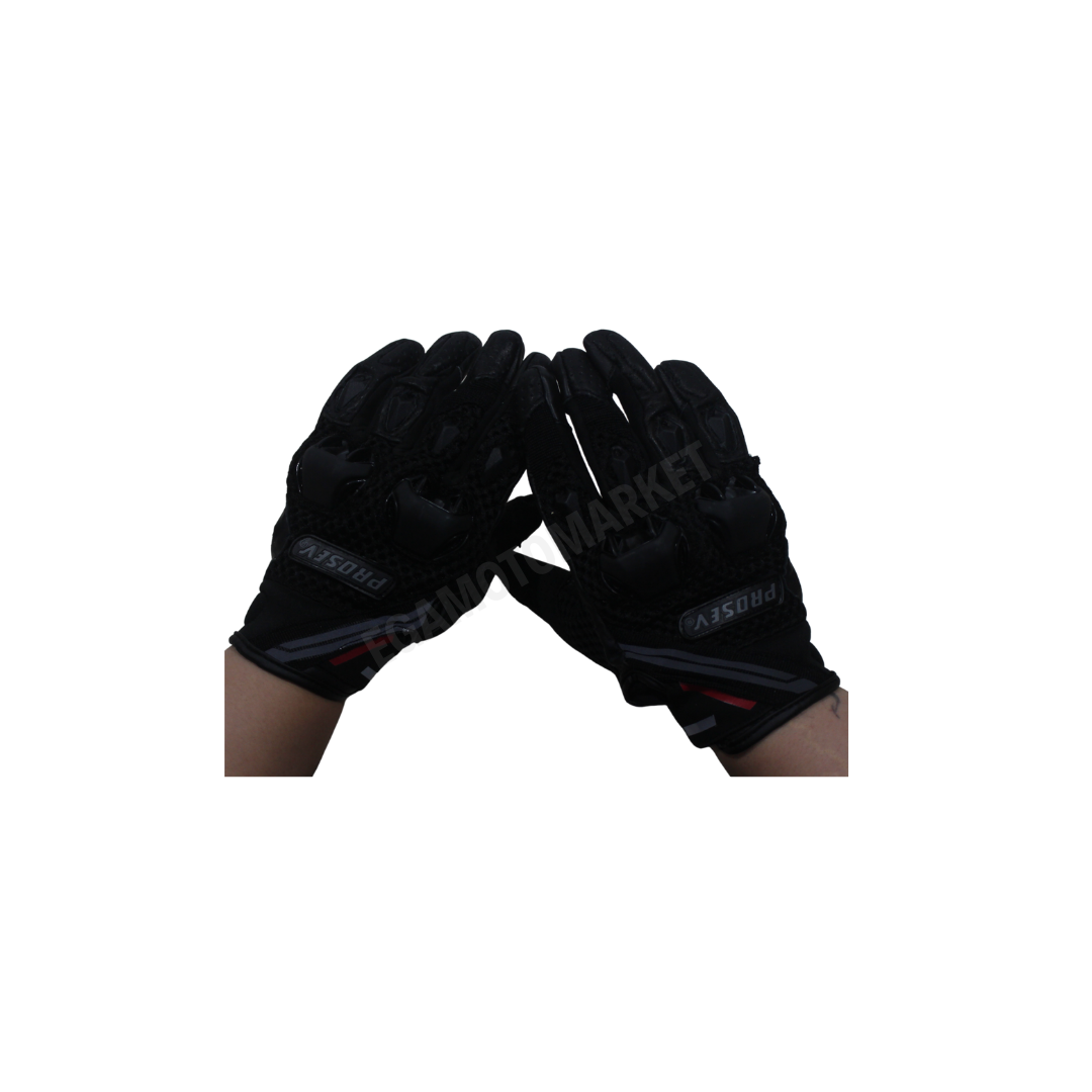 Prosev G31 Motosiklet Eldiveni Black – Siyah Full Koruma, Kaydırmaz, Dokunmatik, Hava Alan Kumaş