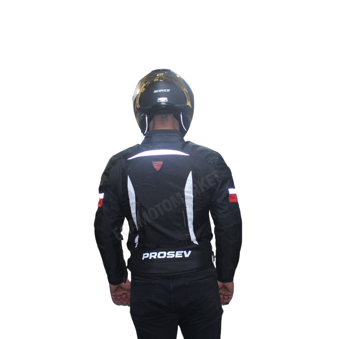 Prosev Jkt01 Red 4 Mevsim Motosiklet Montu – Kırmızı Ce Onaylı, Reflektörlü, Dayanıklı Kumaşlı XL