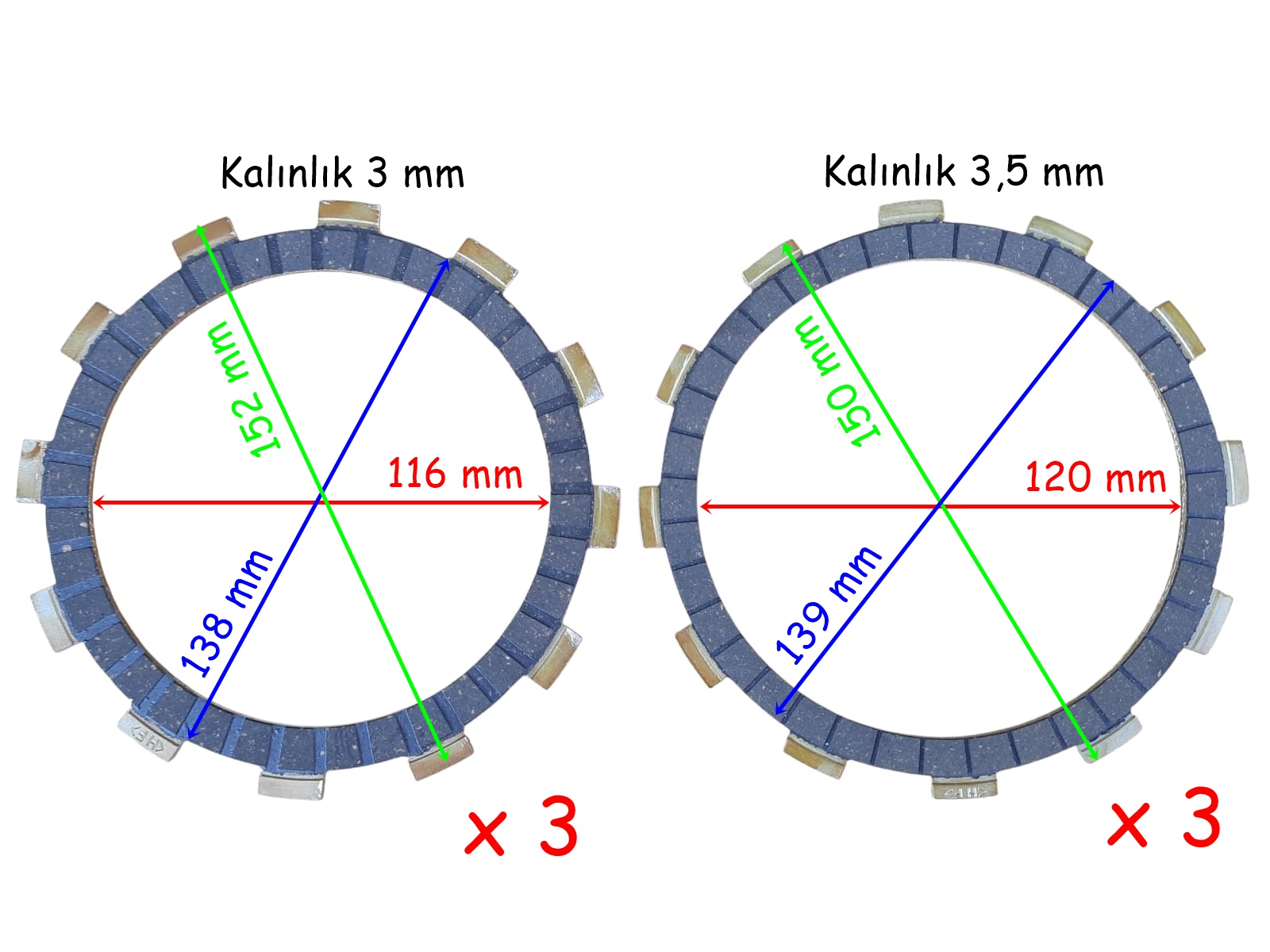 Rks R 250 Debriyaj Balata Seti 3+3