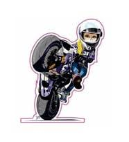 72 X 90 Mm Sticker 10'lu Kız Motosikletci
