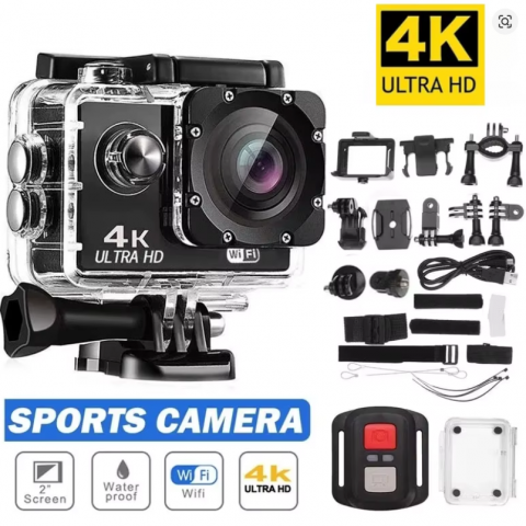 Aksiyon Kamerası 4k (ultra) Hd Su Geçirmez (sports Cam) 30m Kumandalı