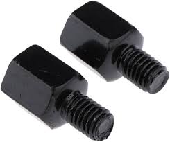 Ayna Adaptörü Uzatma Üst 8mm Düz Diş Alt 8mm Ters Diş Siyah