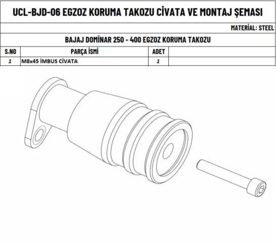 Bajaj Dominar 250 / Dominar 400 Egzoz Koruma Takozu