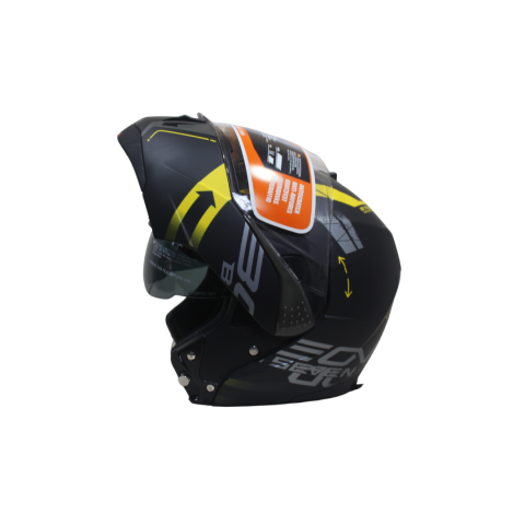 Beon Çene Açılır Siyah Sarı Kask – Ece R22.05 Onaylı M Beden (57-58 Cm)