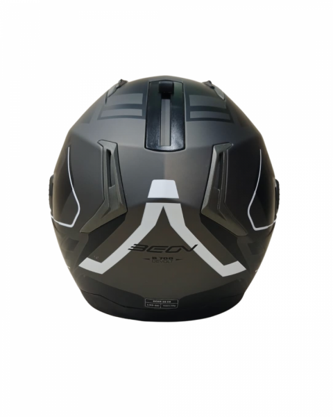 Beon Çene Açılır Vizörlü Kask B700 Air Tek Siyah , Gri