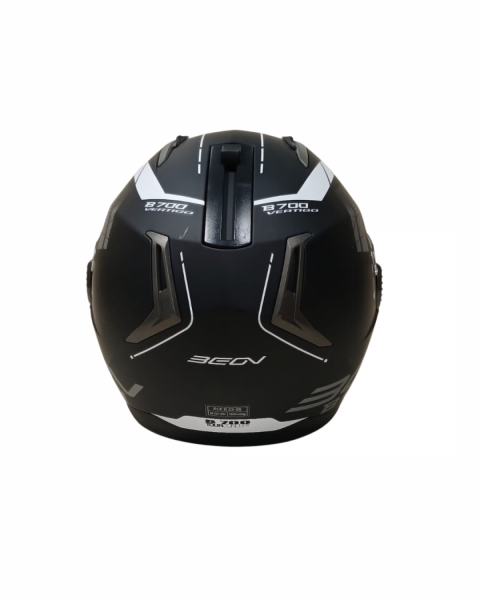 Beon Çene Açılır Vizörlü Kask B700 Siyah , Beyaz Vertıgo