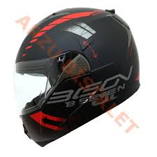 Beon Çene Açılır Vizörlü Kask B700 Siyah , Kırmızı Vertigo