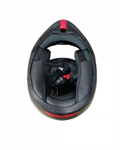 Beon Çene Açılır Vizörlü Kask B700 Siyah , Kırmızı Vertigo