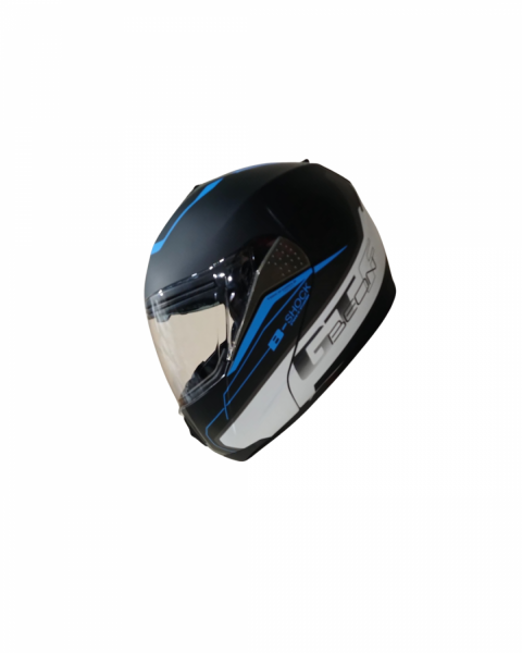 Beon Çene Açılır Vizörlü Kask Beyaz , Mavi B-shock