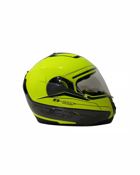 Beon Çene Açılır Vizörlü Kask Neon Sarı B-shock